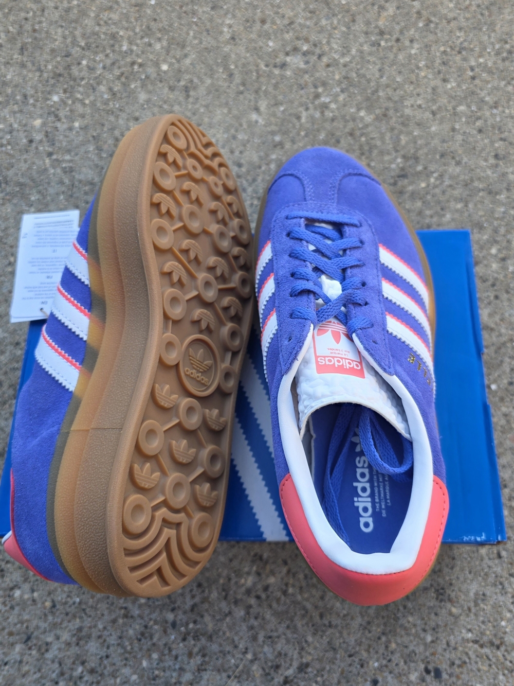 Adidas Kids Gazelle Shoes in Purple with Pink & White youth Girls 6 - Picture 8 of 12